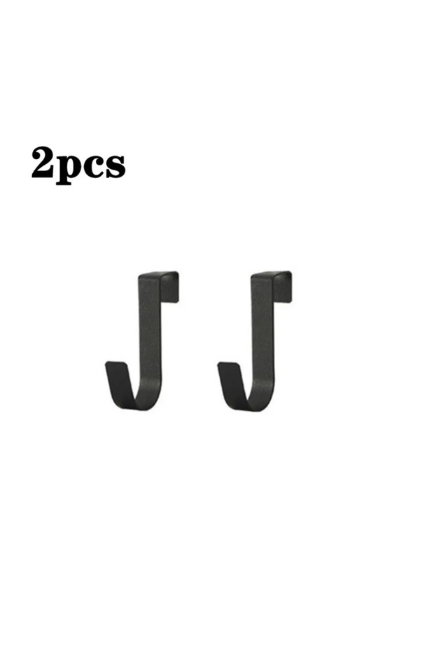 Black-2pcs Multi-Functional Hook, Back Hook for Home Cabinet Doors, Hanging Stand, Clothes, Pillows,