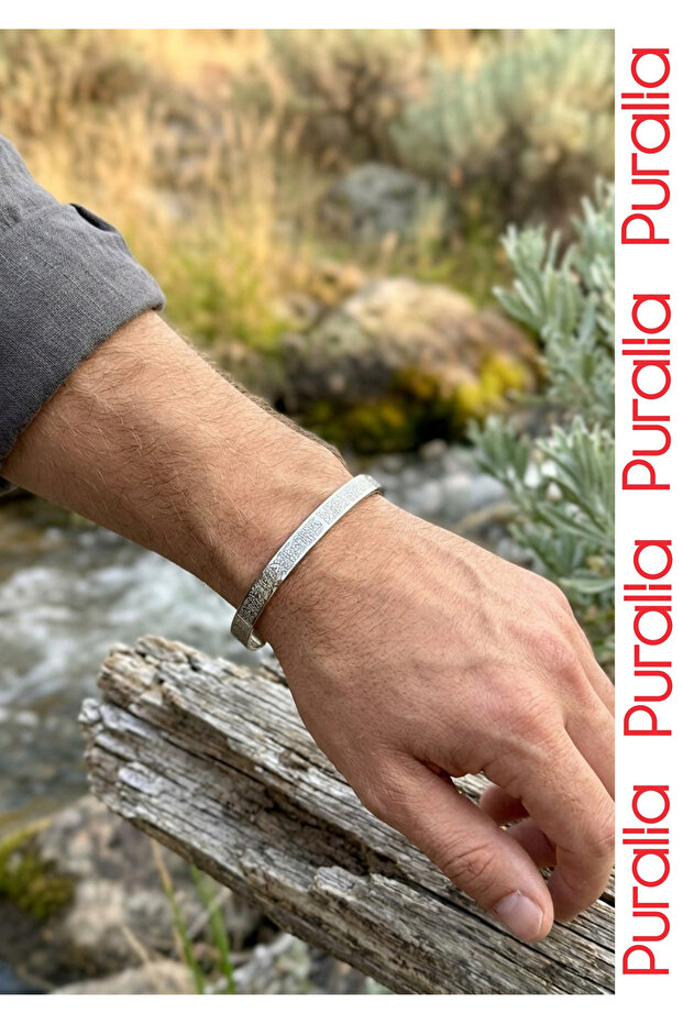 Ayetel Kürsi Bracelet Stainless Steel Adjustable Unisex Bracelet - Silver Color