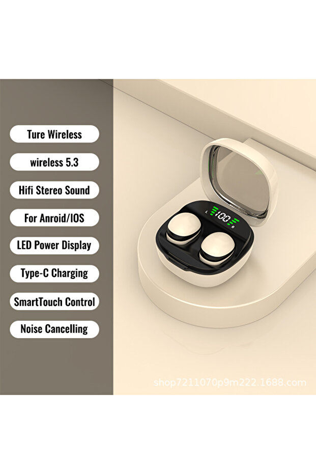 Khaki mini13X Mini Invisible Earphones Bluetooth 5.3 Headphones HiFi Stereo Wireless Headsets Noise