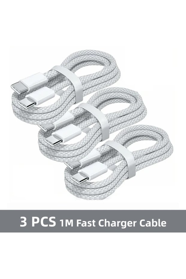 Type-C to Type-C 1m 3PCS 1M 3-5Pcs Original 60W Braided USB Type C Cable For iPhone 17 Air 15 16 Pro