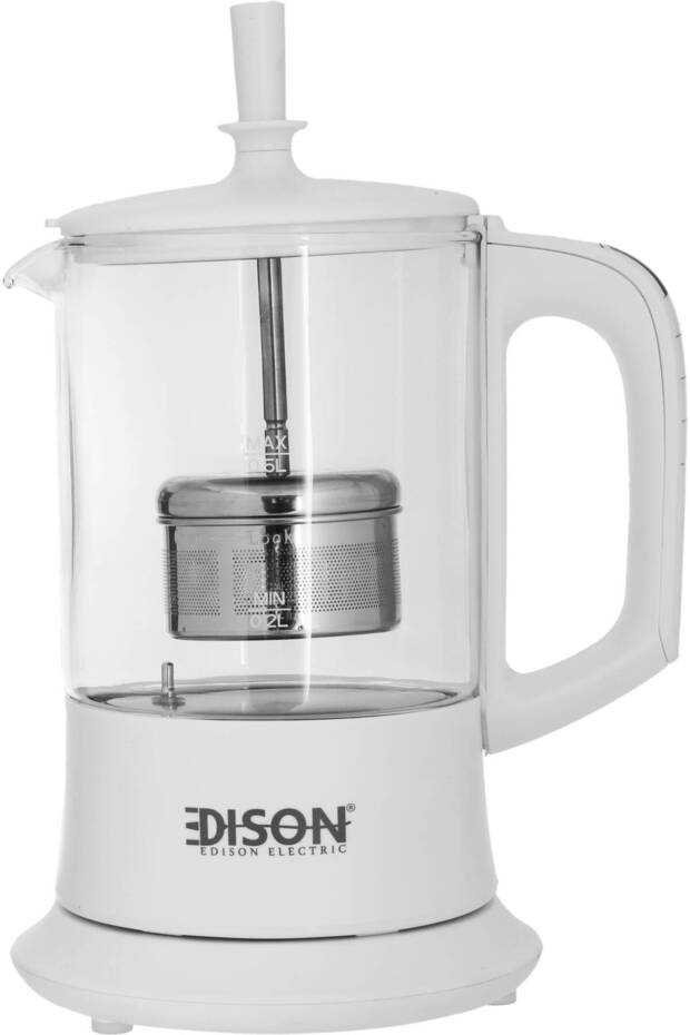 Kettle And Tea Maker, Glass, 0.5L, 1100W - White