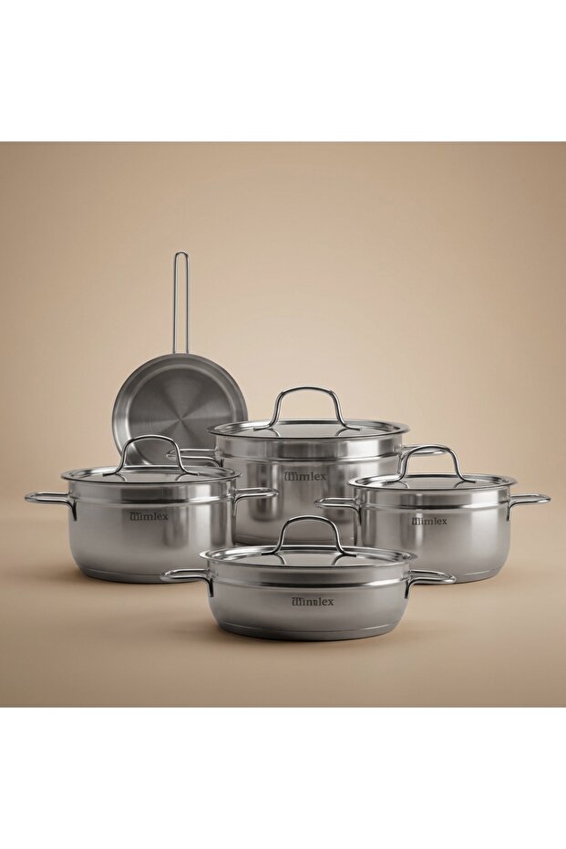 MIROLEX Stainless Steel Cookware Set, 9 Pieces - Silver