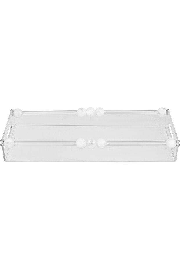 Al Saif Gallery Acrylic serving tray, 40 x 17 x 7 cm, rectangular - transparent