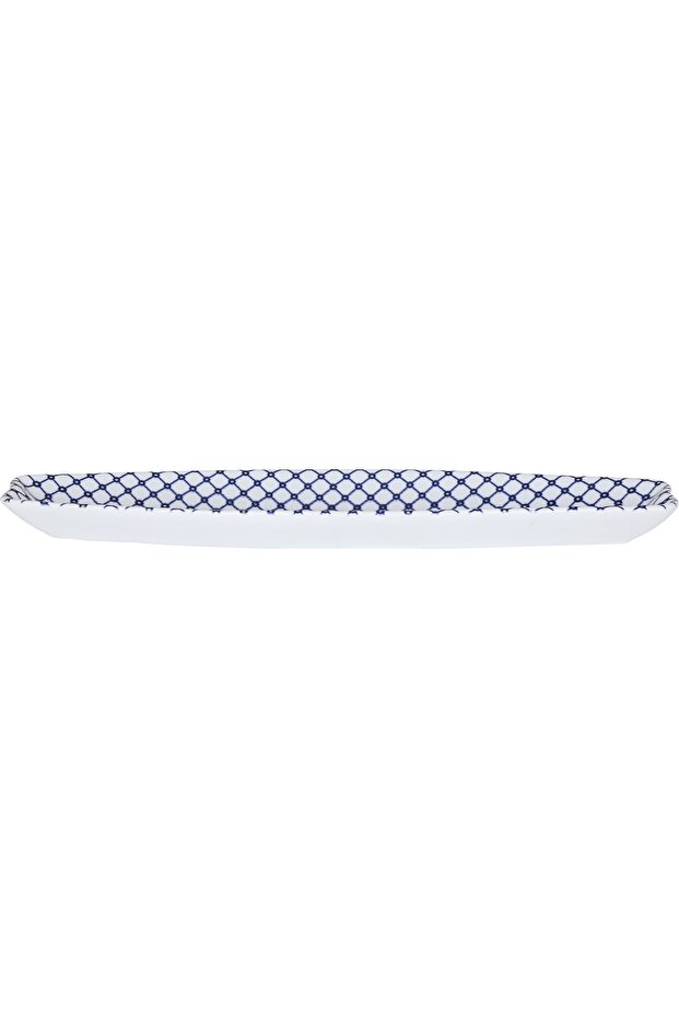 Al Saif Gallery porcelain serving plate, rectangular shape, blue-white pattern
