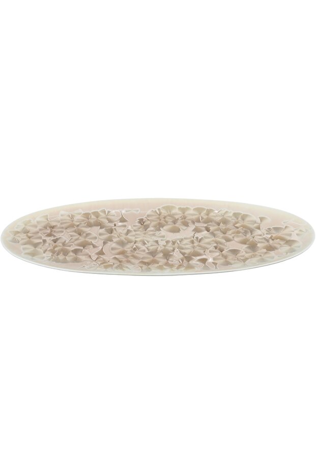 Al Saif Gallery Porcelain Plate, 35.5x15x1.5 cm, Oval - White Pink