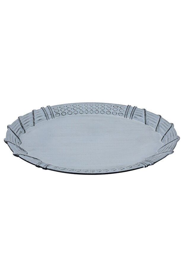 Al Saif Gallery Plastic Serving Topper, 43x31x2.5 cm, Oval, Engraved, Small - White