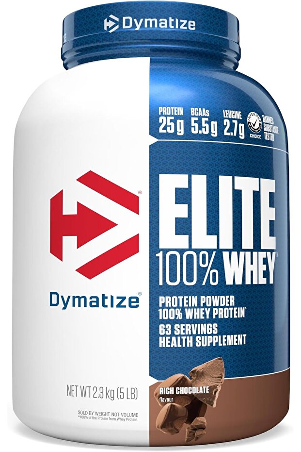 Elite 100% Whey, Chocolate, 5 LB, Supports muscle growth and recovery, 25g whey protein per serving