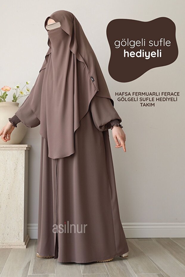 طقم هافسا بسحابات وشاحات وشالات مع هدية سوفليه مظلل من فرو المنك