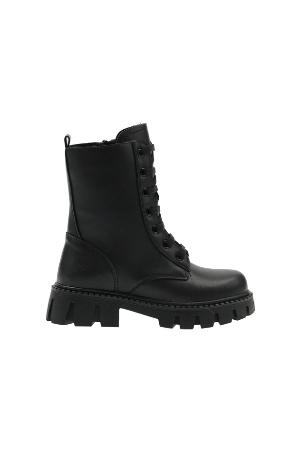 Girl's Boots with Lace and Zipper Detail