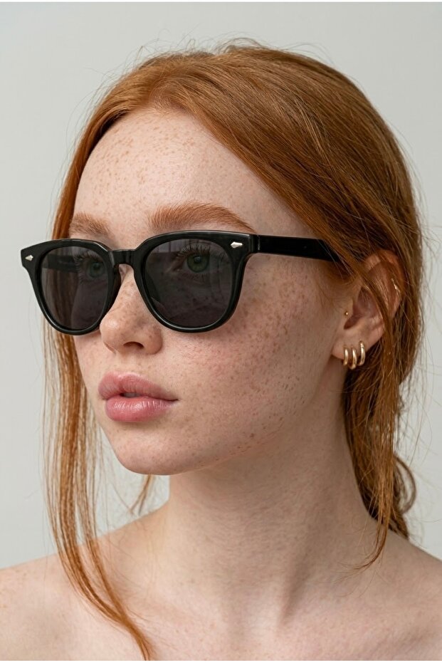 Jones Black Lightweight Rectangle Sunglasses - Classic Metal Color Eyewear