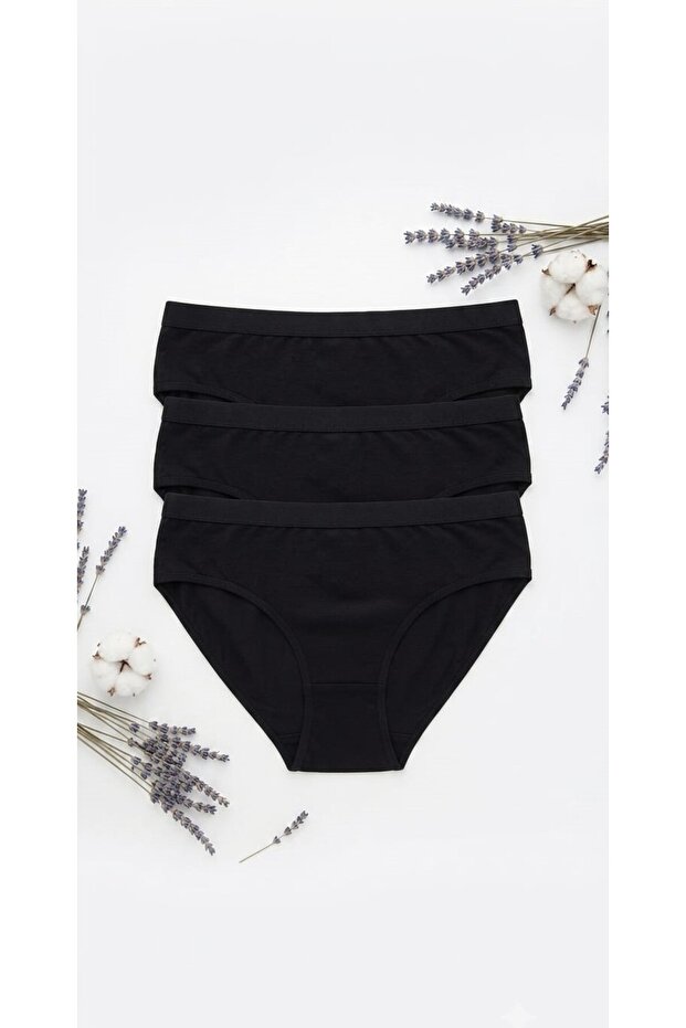 Plain Black Color Panties 3-Pack