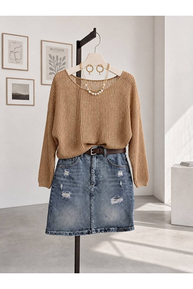 Women's Mercerized Mesh Thin Knitted Spring Blouse