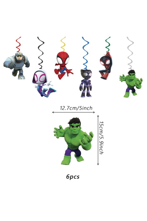 6pcs **Spidey And His Amazing Friends Theme Kids Girls Favors Swirls Happy Birthday Events Party Dec