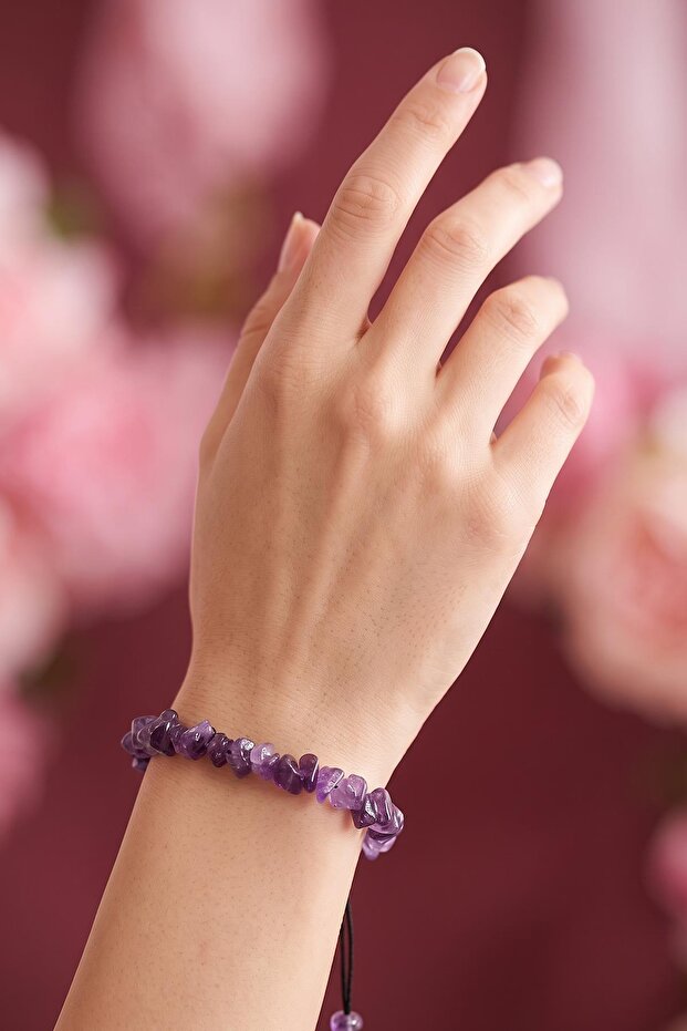 Amethyst Stone Bracelet - Adjustable