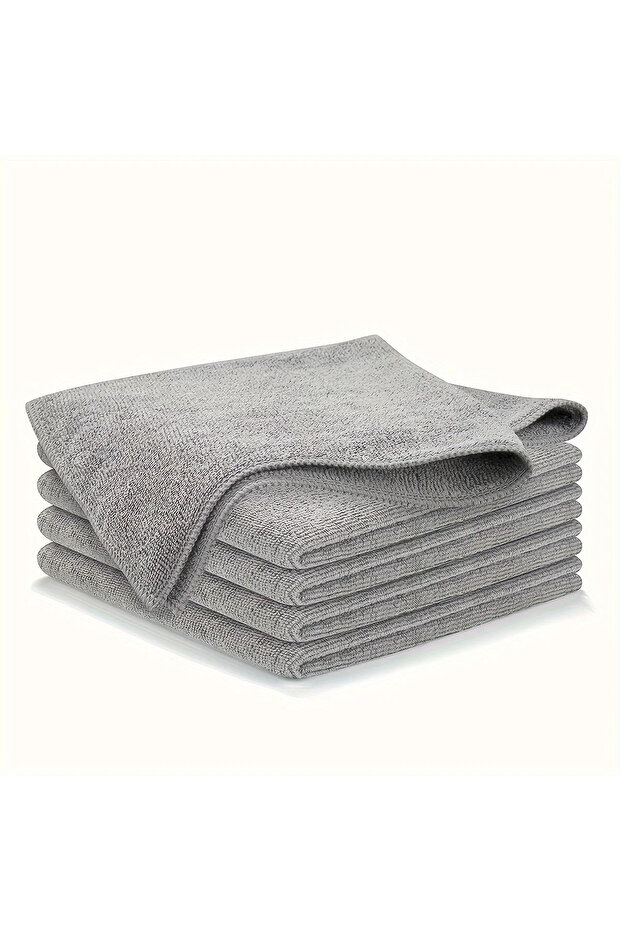 grey 5pcs 5/10/20pcs Cleaning Cloths Kitchen Towel, Ultra-fine Fiber Light Gray Cleaning Cloth Set,