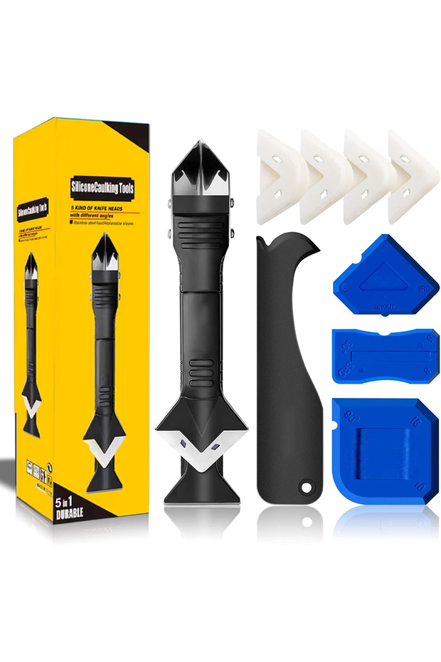 9PC 9PCS Caulk Nozzle Applicator Silicone Scraper Sealant Caulking Smooth Remover Tools Kit Floor Ca