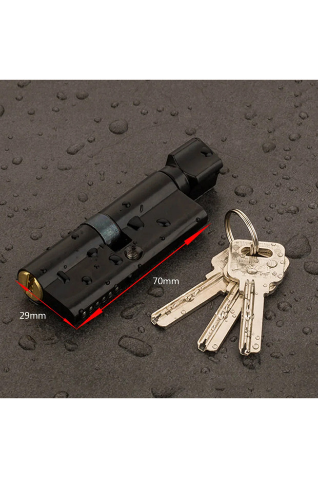 Black Door Cylinder Lock Biased 70mm 3 Keys Anti-Theft Entrance AB Door Lock Home Security Interior