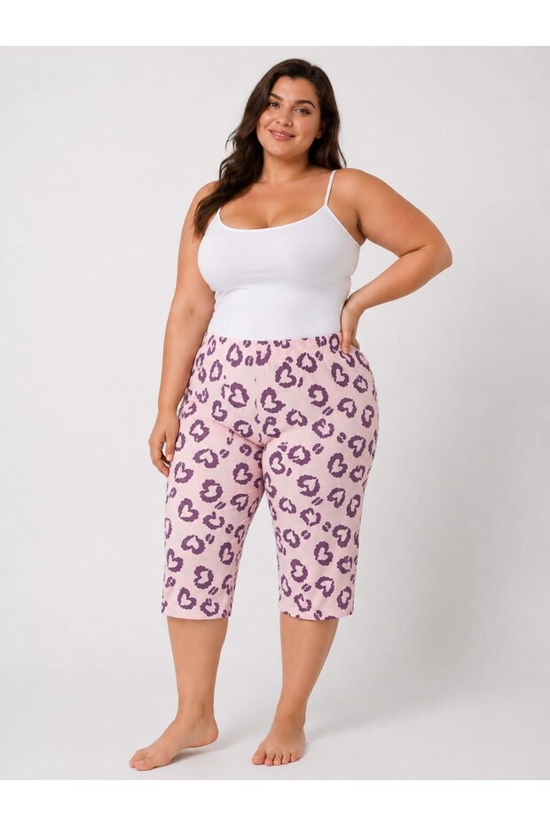 Women's Hearted Large Size Milan Capri