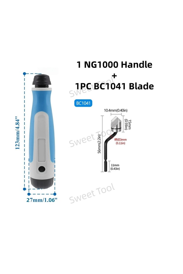 NG1000 X BC1041 NG1000 with BC1651 Professional Deburring Tool Set 90° Countersink Bit for Metal Wo