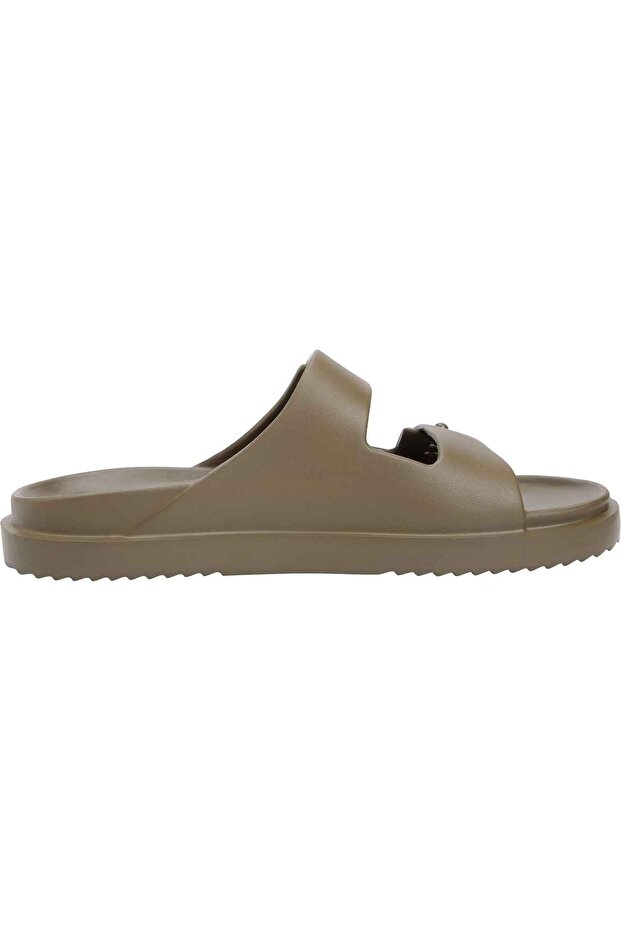 Men's Brand Logoed Khaki Slippers Suitable for Daily Use