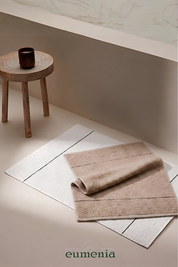 Sahara 50X70 cm 2-Pack Foot Towel/Bath Mat | Beige-Cream