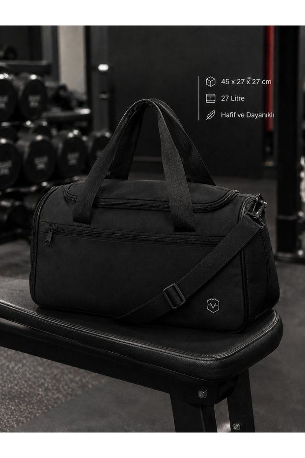 Forge - Multi-Compartment Sports and Fitness Bag - 27L Sports Suitcase, Waterproof Fabric, Shoe Compartment, Black, Hanging Suitcase