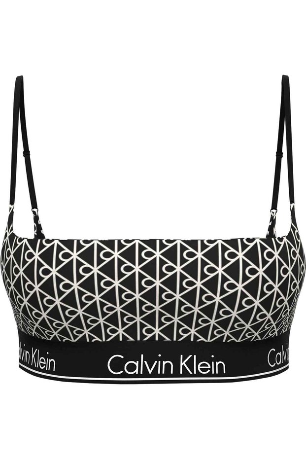Women's Black-White Bikini Top