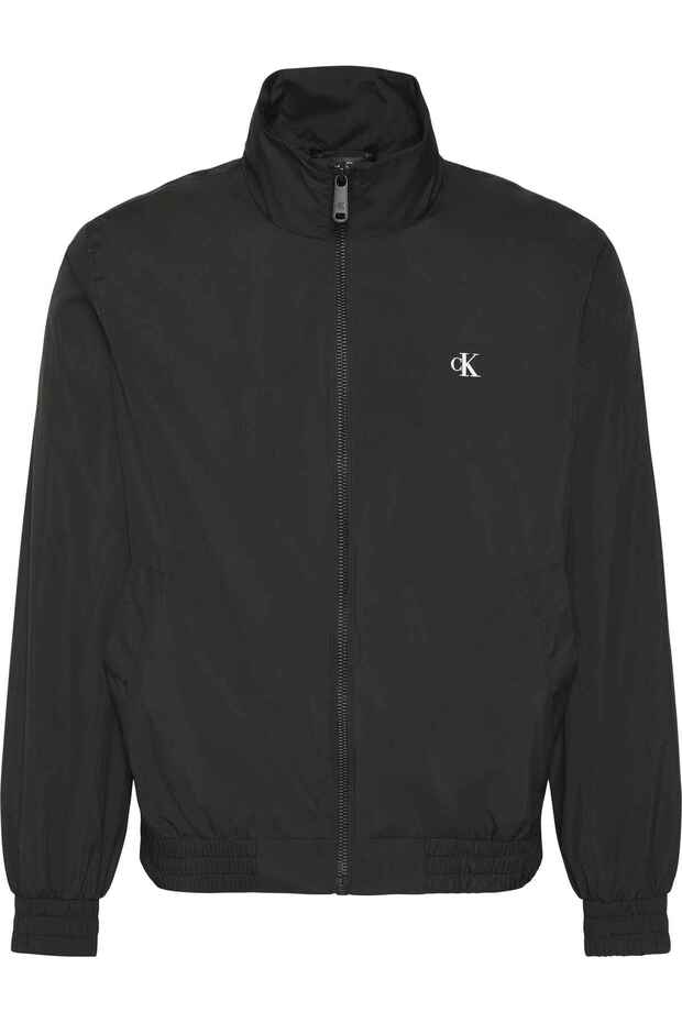 Long Sleeve Unfilled Nylon Harrington Men's Black Jacket Lv04Rf520G-Ub1