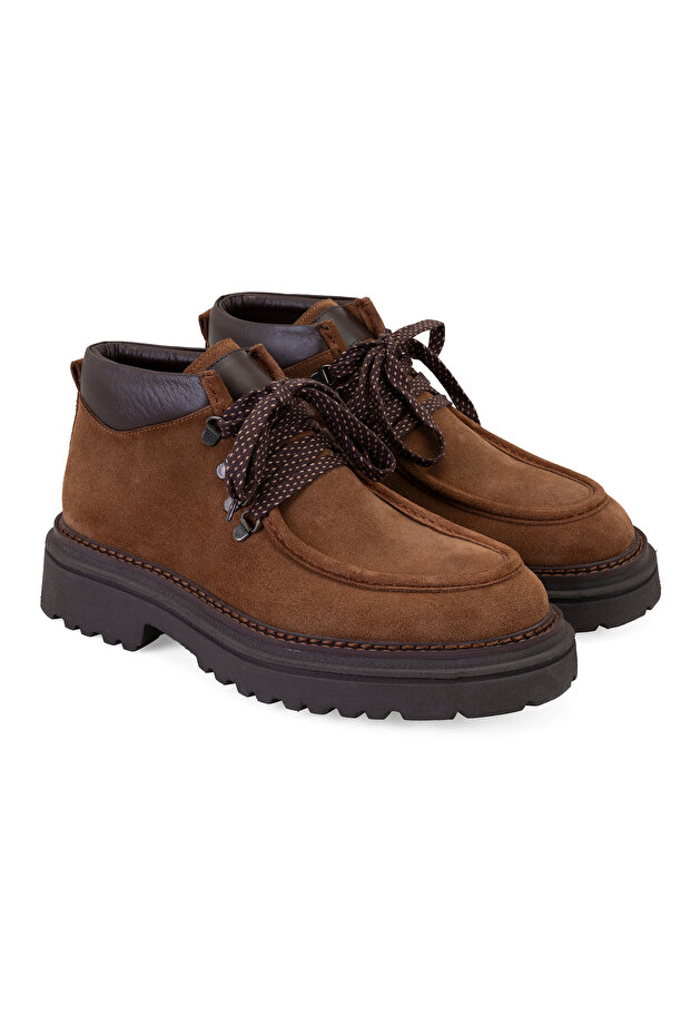 Ethen Tan Men's Lace-Up Leather Boots