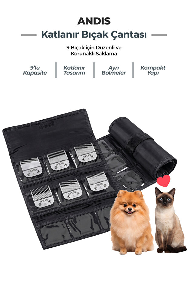 Folding Replacement Cat Dog Shaving Razor Blade Bag 9 Pieces