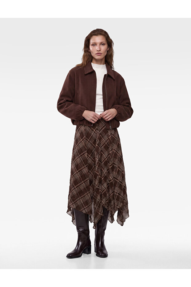 Long Sleeve Zippered Bomber Jacket with Pockets