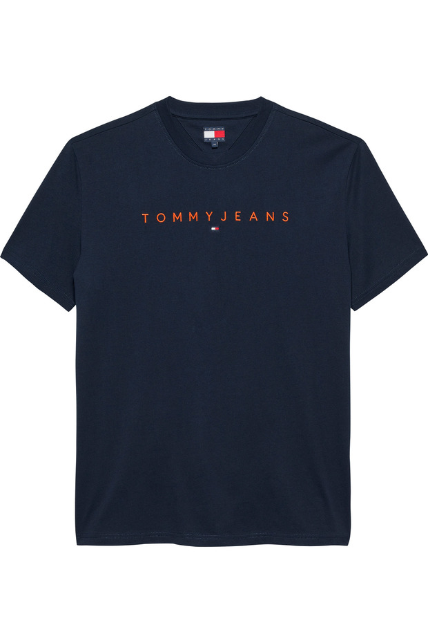 Men's Brand Logo Organic Cotton Crew Neck T-Shirt Suitable for Daily Use 1Dark Blue1