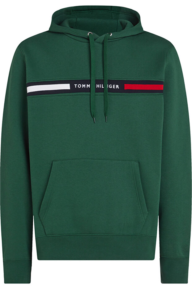 Men's Brand Logo Hooded Stylish Green Sweatshirt