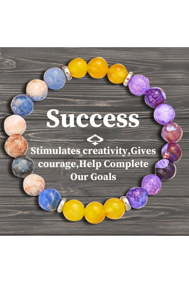 BR24Y0407-6 Natural Stone Symbolic Bracelets Women Men 7 Chakra Meditation Good Luck Energy Protecti