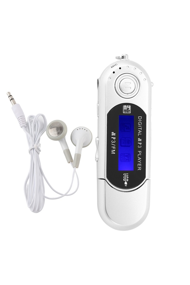 Silver MP3 Player Portable USB MP3 Digital Music Player Music MP3 USB Player FM Radio Voice Memory C