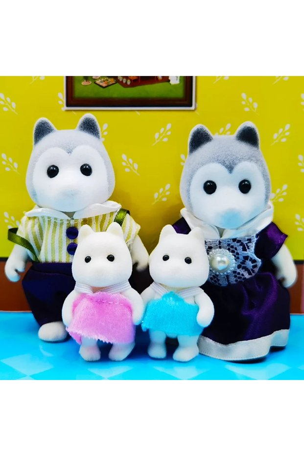 Husky Family Forest Animal Family 1_12 Dollhouse Accessories Mini_yythk