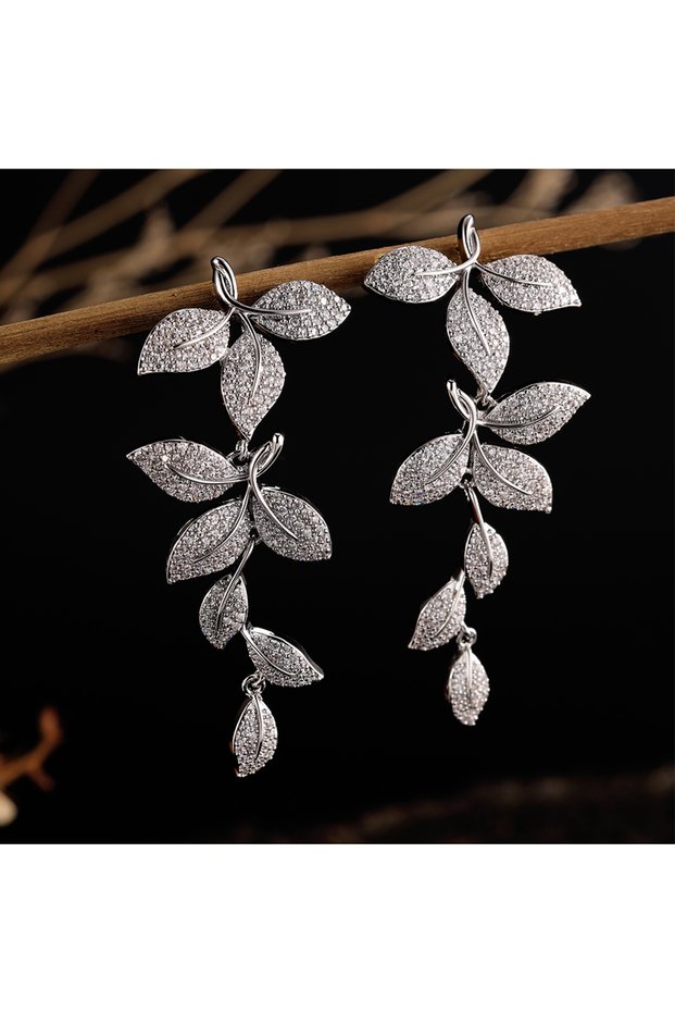 Sliver Color 2403 ZAKOL Clearance AAA Cubic Zirconia Wedding Bridal Dangle Earrings for Women Shiny