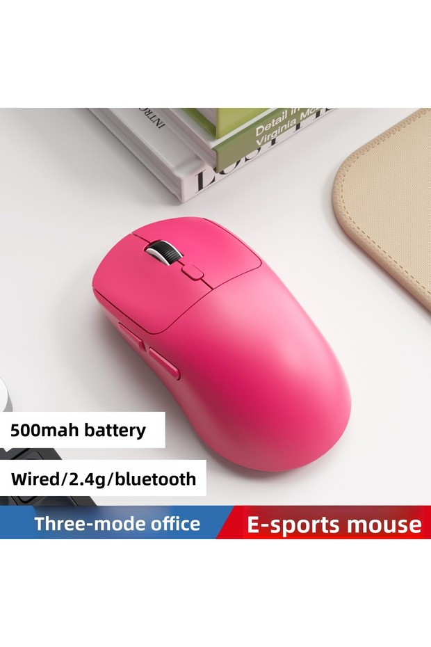 Rose Red Tri-mode M348 Superlight Mouse Bluetooth 2.4G Wireless Gaming Mouse Flagship Chip Gaming Se