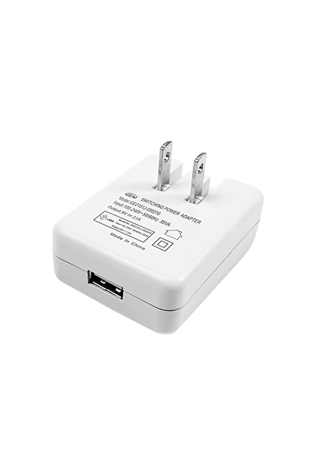 شاحن حائط USB قابل للطي أبيض أمريكي 10 واط 5 فولت 2 أمبير 2000 مللي أمبير محول طاقة قابل للطي بقابس أمريكي معتمد من UL و FCC