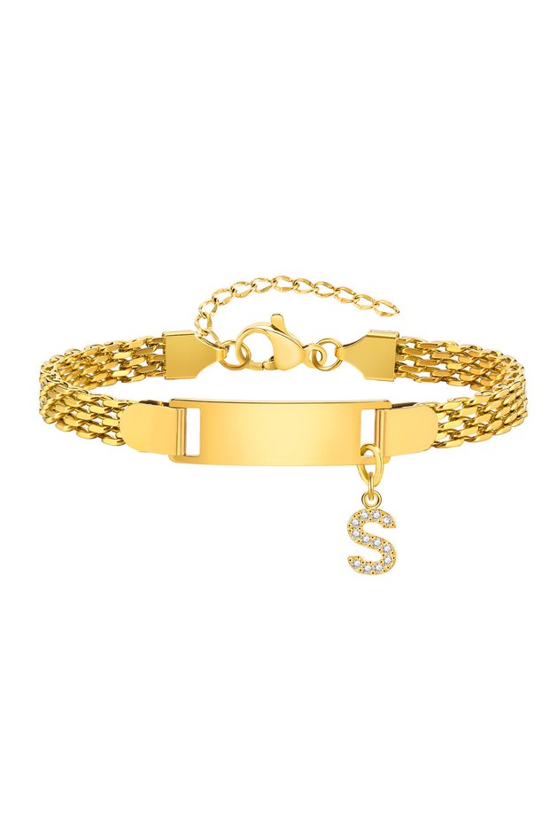 S Vnox A-Z letters Baby Bracelets, Stainless Steel Strap Chain for Kids With Cute Letter Blank Bar,