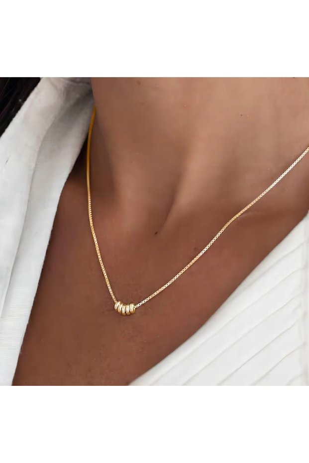 Gold Minimalist Gold Color Stainless Steel Necklace for Women Classic Thin Chains Metal Beads Neck J