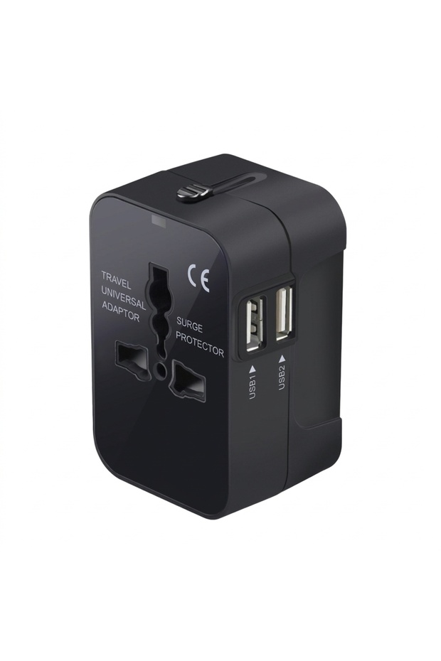 100-240V universal Dual USB Black Dual USB Ports Universal Travel Adapter UK to EU Plug Wall Charger