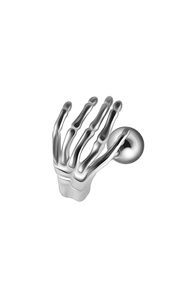 Geometric Ears 1.2X6mm Style B 1PC Surgical Steel Creative Skeleton Hand Labret Lip Stud Piercing 16