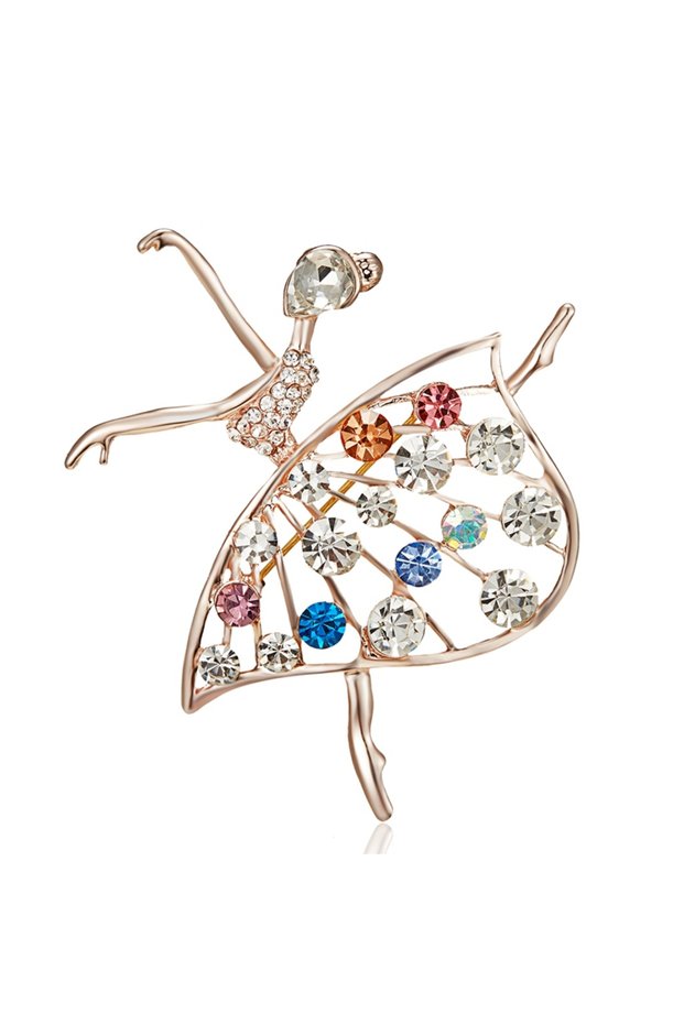 BC18Y0430 Dance Ballet Dancing Brooches For Women Artistic Gymnastics Shining Crys