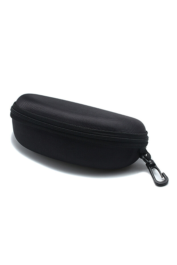 black Portable Zipper Carabiner Sunglasses Protector Box Hard Eye Glasses Case Travel Pack Glasses C