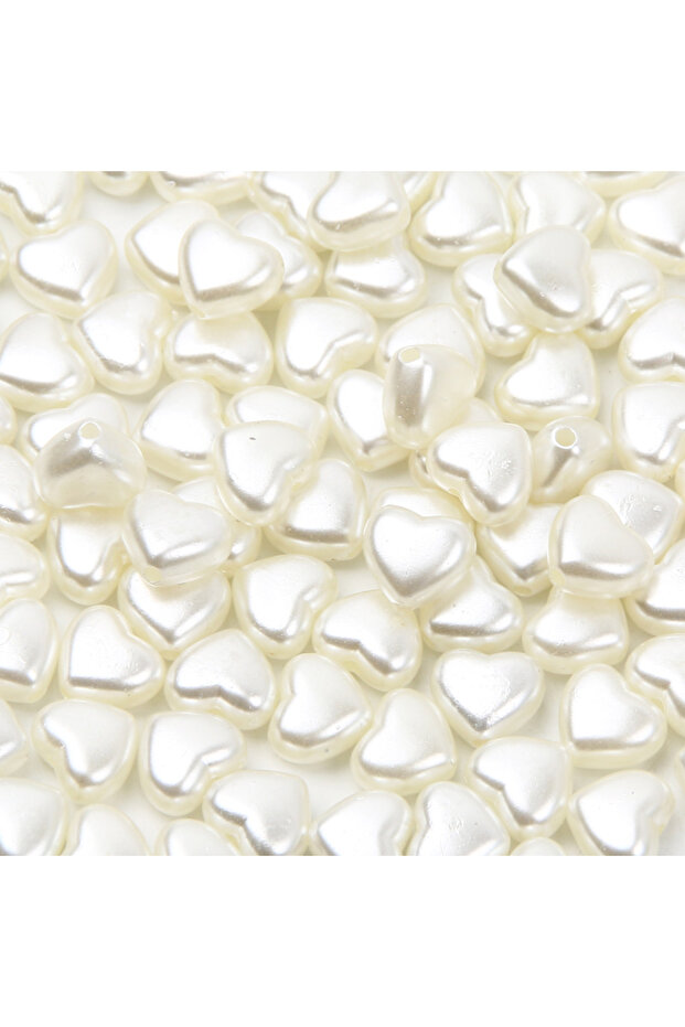 8mm-100pcs Heart 50-100pcs 8/10mm ABS Heart Shape Acrylic Beads DIY Imitation Pearl For Making Neckl