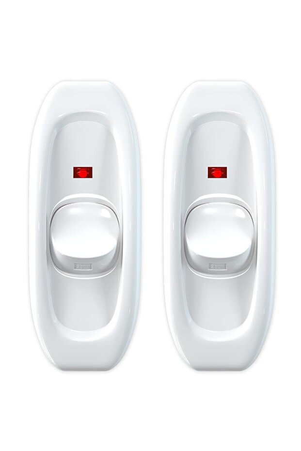 2pcs white Appliance Switch Cord Switch Appliance Button On/Off 10A 250V Cord Cable Switch with LED