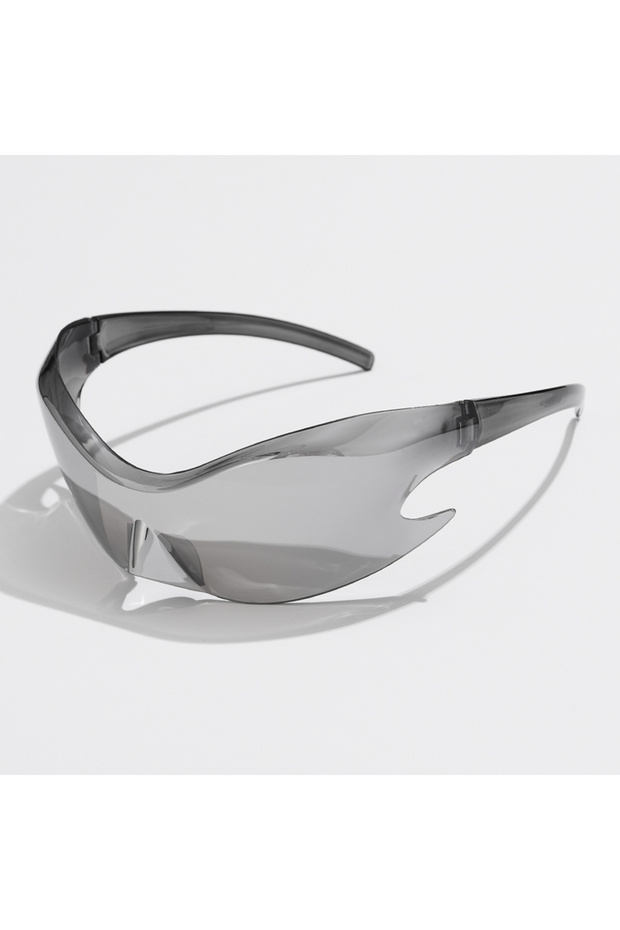 show as picture silver mirror Luxury Brand Sports Punk Y2K Sunglasses Women Men Unique Goggle One Pi