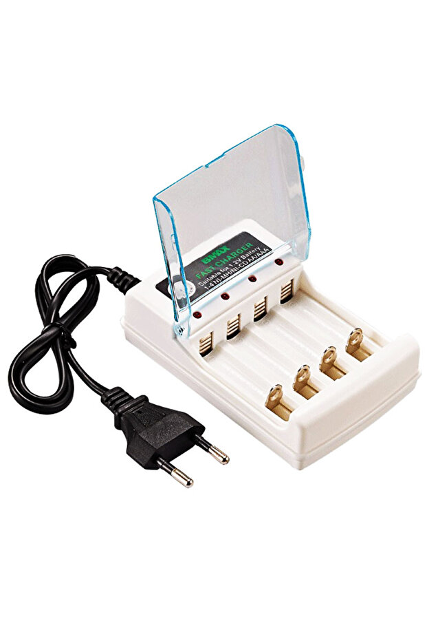 EU 4 ports AA / AAA Battery Charger 4 Slots 220V For 1.2V Rechargeable Battery Quick Charger with Co
