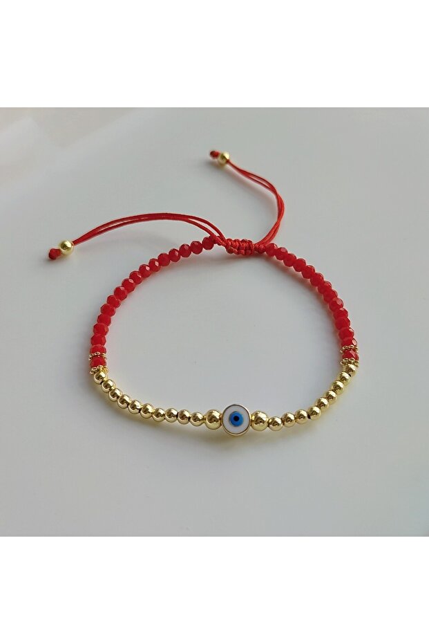 SJS220014A Turkish Evil Eye Bracelet New In Jewelry Red String Lucky Ojo Turco Crystal Beaded Pulser